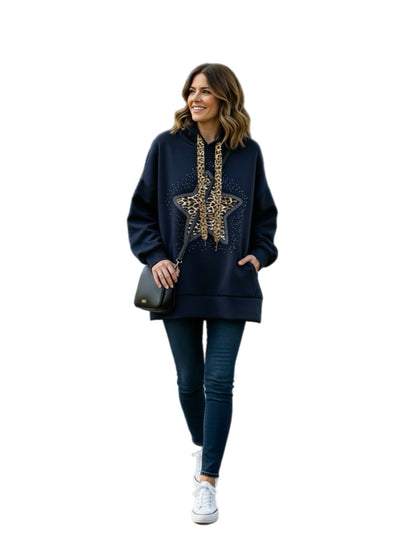 Star Hoodie -Navy