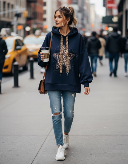 Star Hoodie -Navy