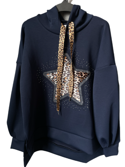 Star Hoodie -Navy