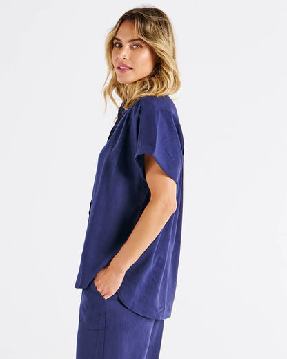 Flynn Short Sleeve Shirt - Navy