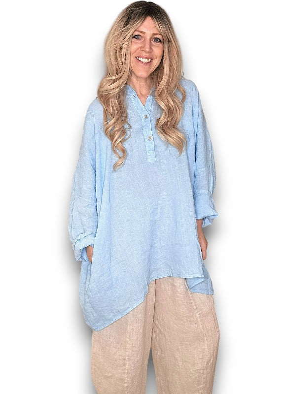 BABY BLUE COASTAL TUNIC SHIRT