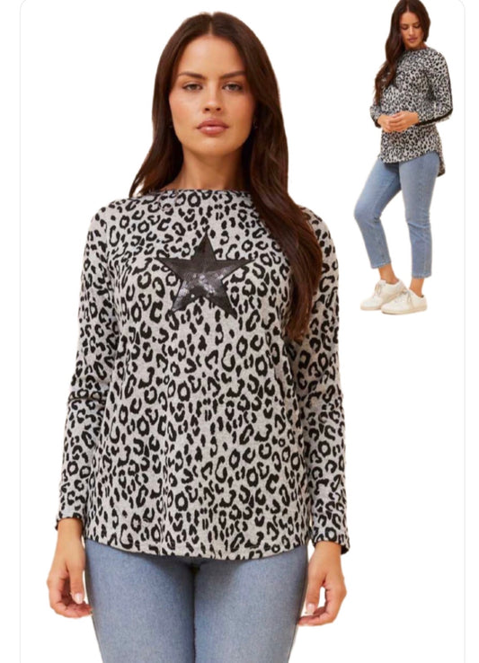 Animal Print ( gray) with Star
