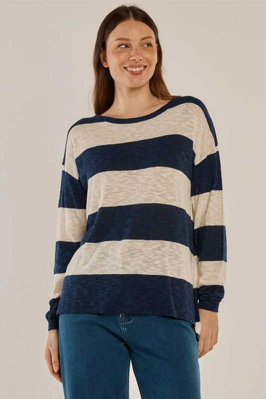 Natasha Knit Top - Ocean Stripe