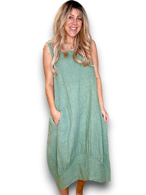 FOREST PLAIN MAXI TANK DRESS