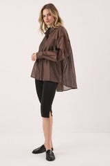 Val Oversized Shirt - Chocolate