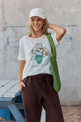 Ellia Crew Tee - Flower Print