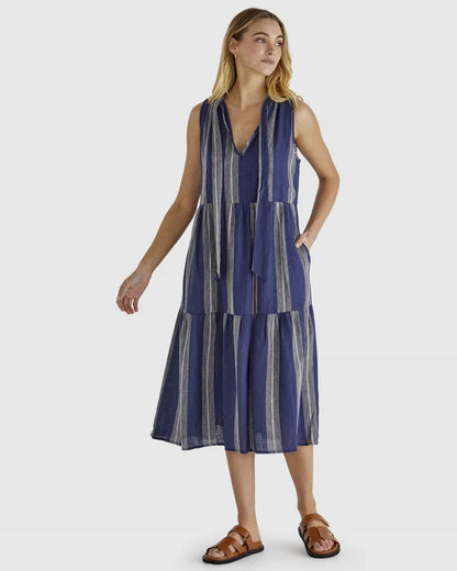 LIZZY DRESS - NAVY STRIPE