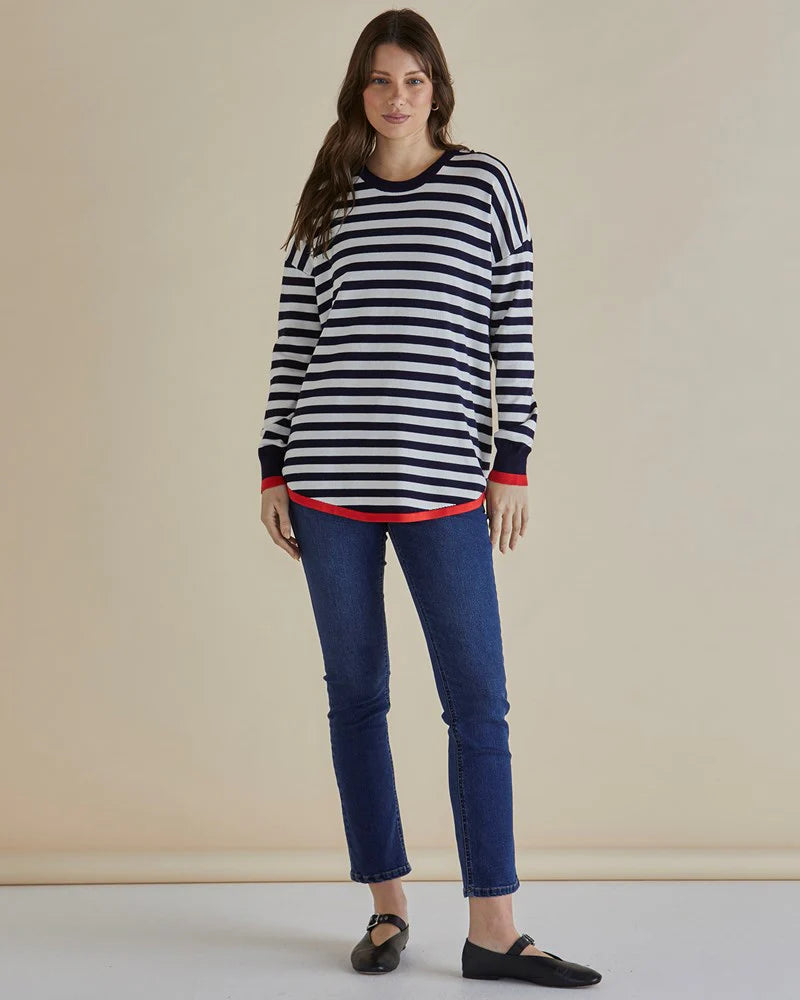 Sophie Knit Jumper - Navy Stripe