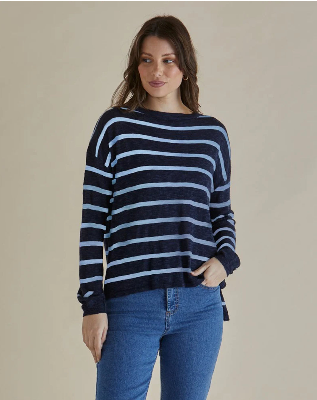 Natasha Knit Top - Blue Stripe
