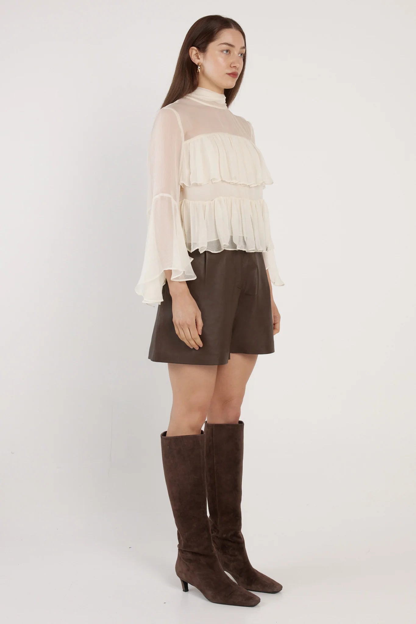 Sienna Ruffle Blouse - Cream