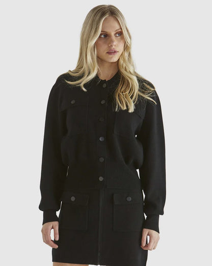BALDWIN KNIT JACKET - BLACK