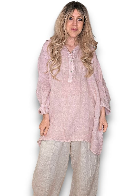 BABY PINK COASTAL TUNIC SHIRT