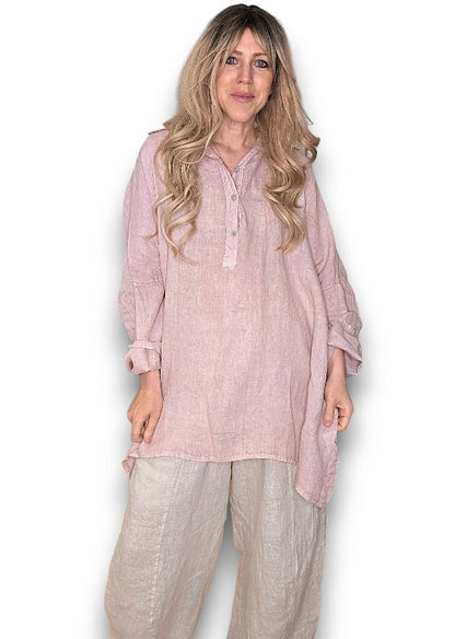BABY PINK COASTAL TUNIC SHIRT