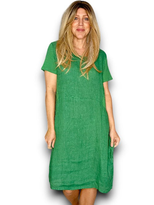 GREEN PLAIN JUNGLE DRESS