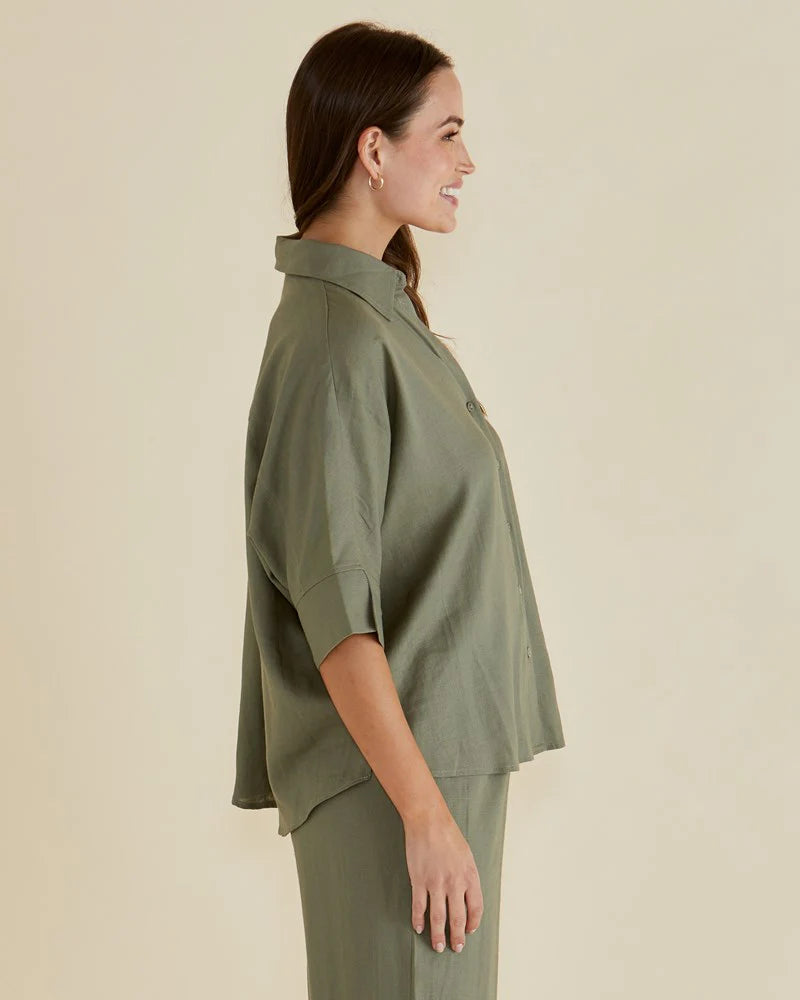 Lynwood Linen Shirt - Olive