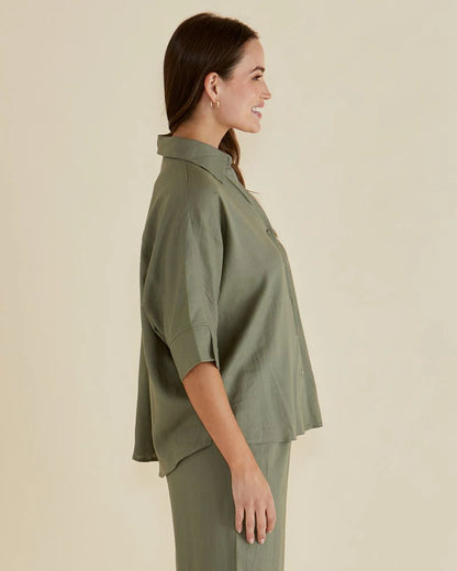Lynwood Linen Shirt - Olive