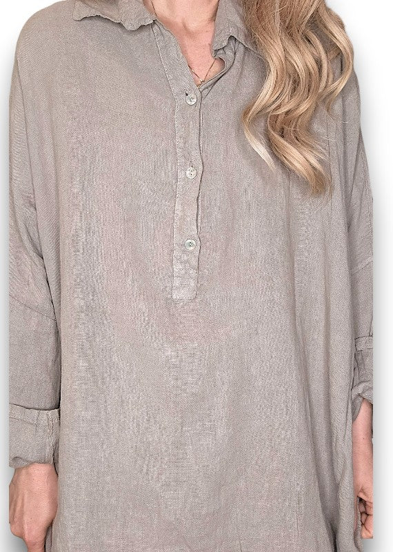 MOCHA COASTAL TUNIC SHIRT