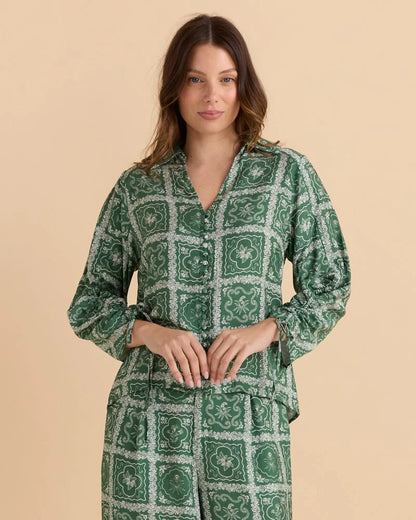 Belinda Blouse - Floral Tile Print