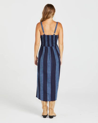 Cailee Midi Dress - Navy Stripe