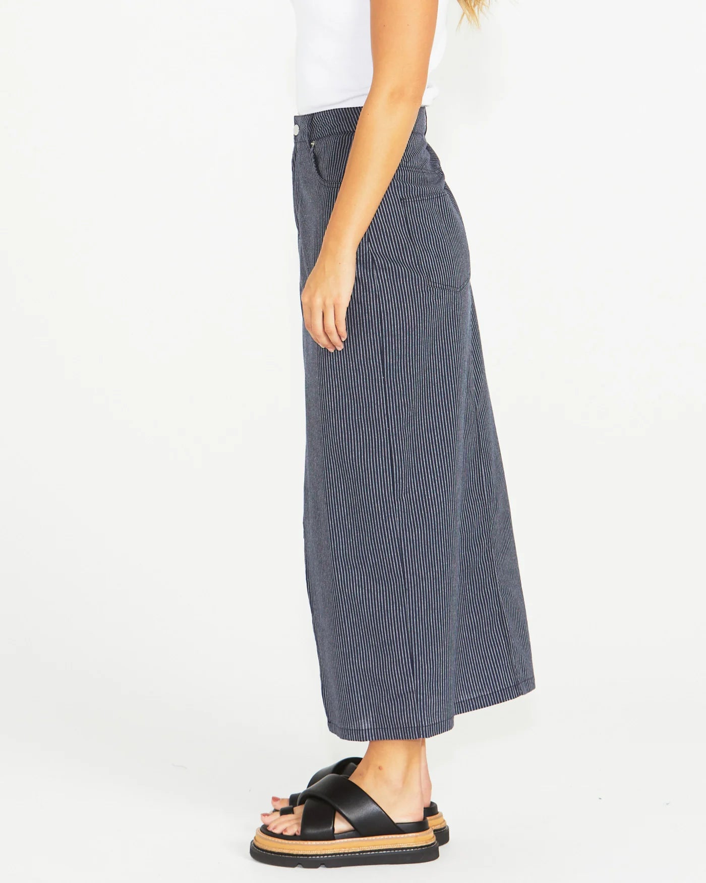 LIBERTY MAXI SKIRT - NAVY WHITE STRIPE
