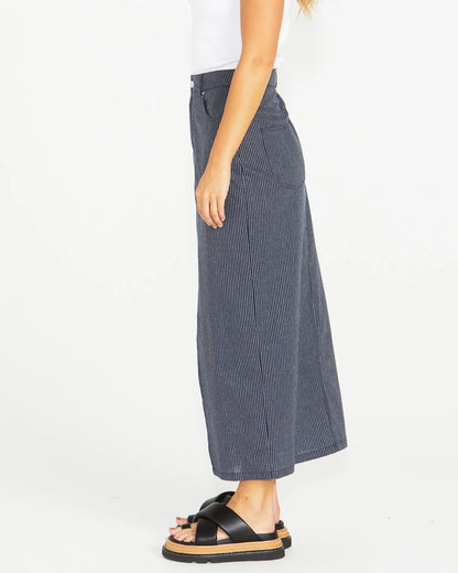 LIBERTY MAXI SKIRT - NAVY WHITE STRIPE