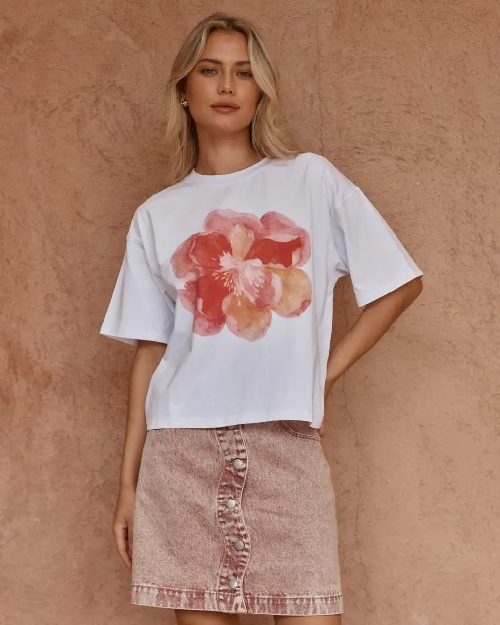 SASS Salore Printed Tee in Peony