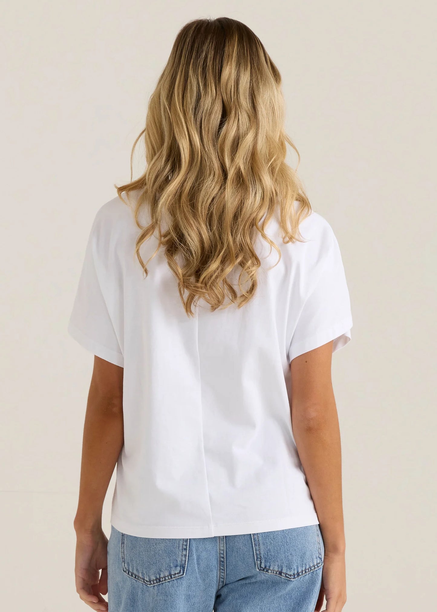 Mira Crochet Tee - White