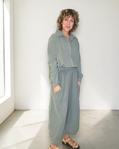 FOREST CORDUROY BARREL PANTS