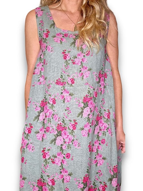 FOREST FAR AWAY ROSE TANK DRESS