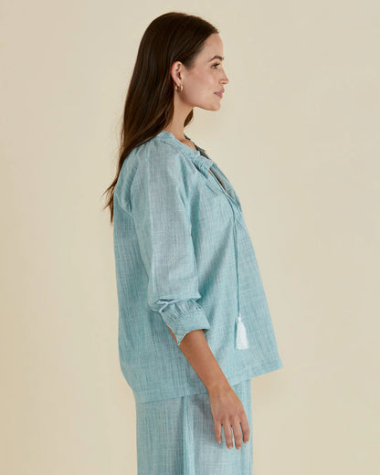 Charli Blouse - Green Stripe