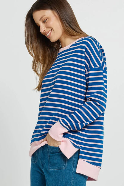 Tide Sweatshirt - Blue/Pink Stripe