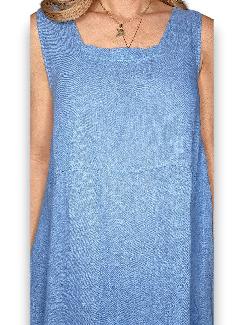 SKY BLUE PLAIN MAXI TANK DRESS