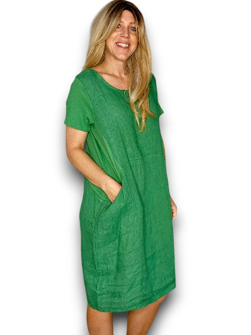 GREEN PLAIN JUNGLE DRESS