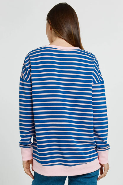 Tide Sweatshirt - Blue/Pink Stripe