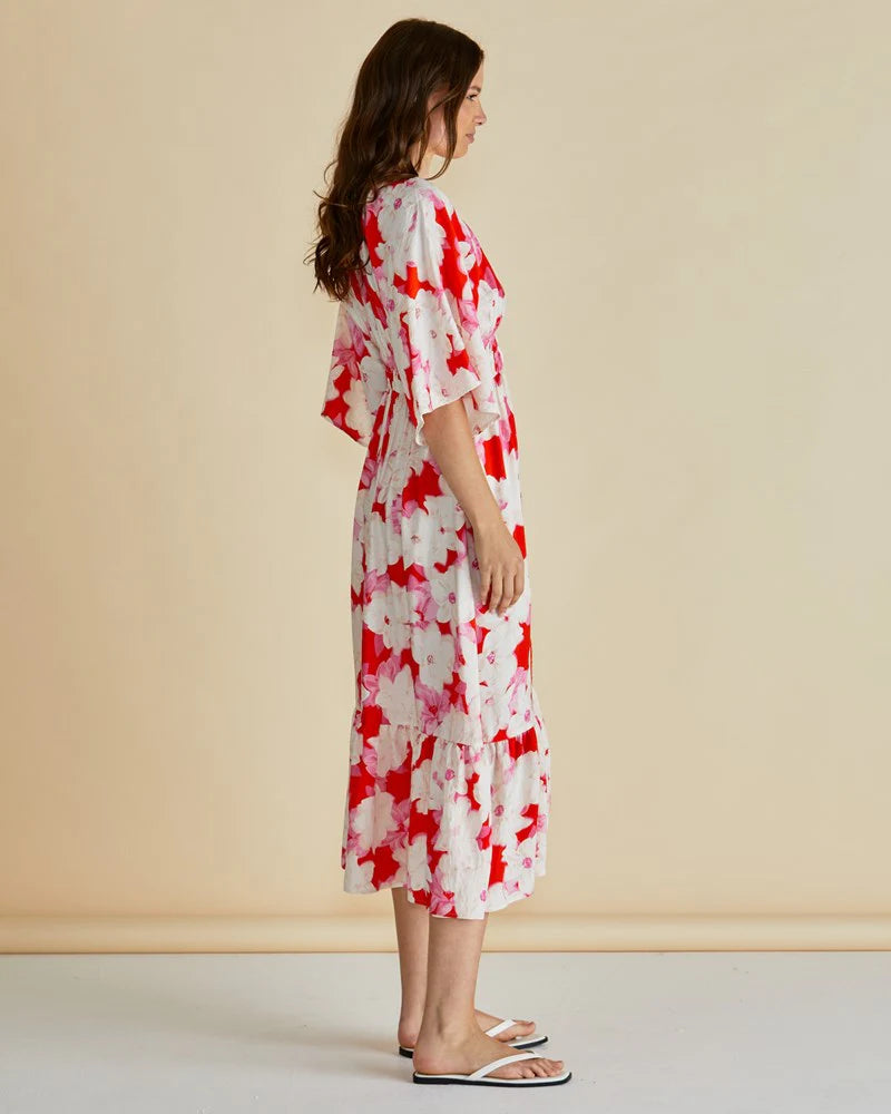 Moxie Dress - Red Print Floral