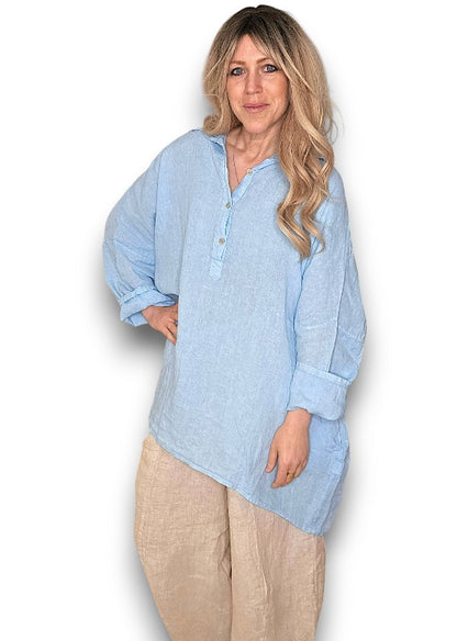 BABY BLUE COASTAL TUNIC SHIRT