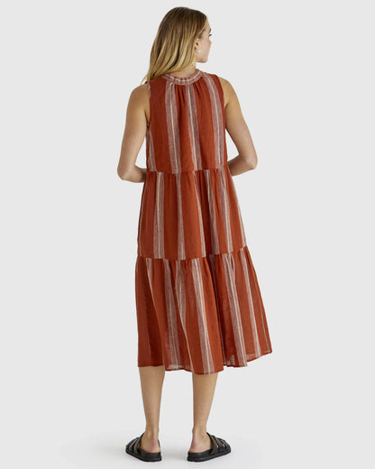 LIZZY DRESS - RUST STRIPE