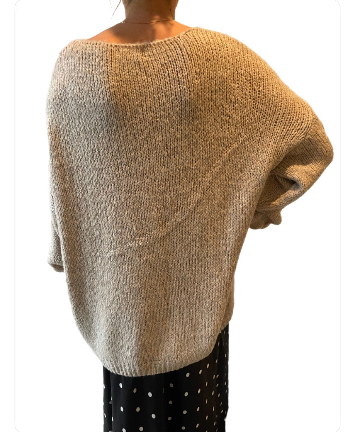 Plait Sleeve Knit -Natural