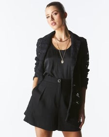 Worth It Lace Blazer - Black