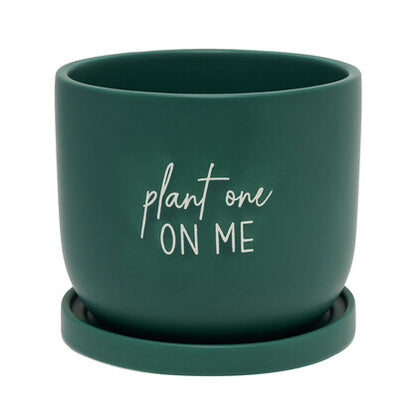 Plant One on Me planter with tray