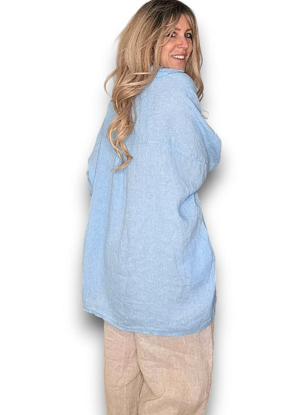 BABY BLUE COASTAL TUNIC SHIRT