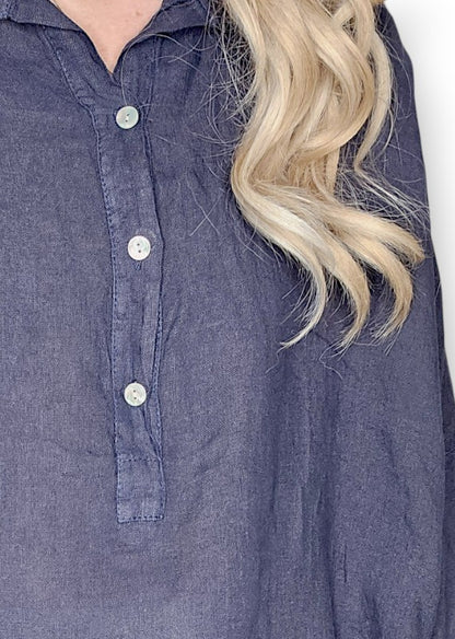 NAVY COASTAL TUNIC SHIRT