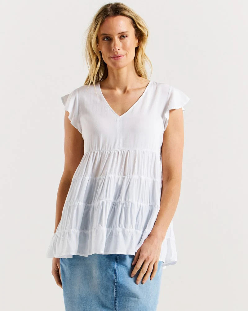 Danica Frill Top - White