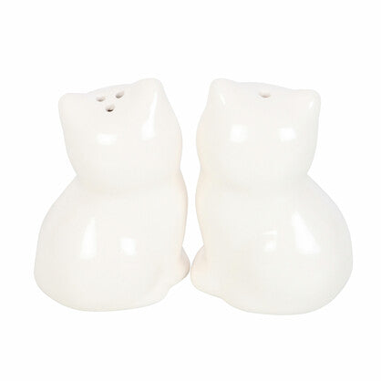 White Cat Salt and Pepper Shakers
