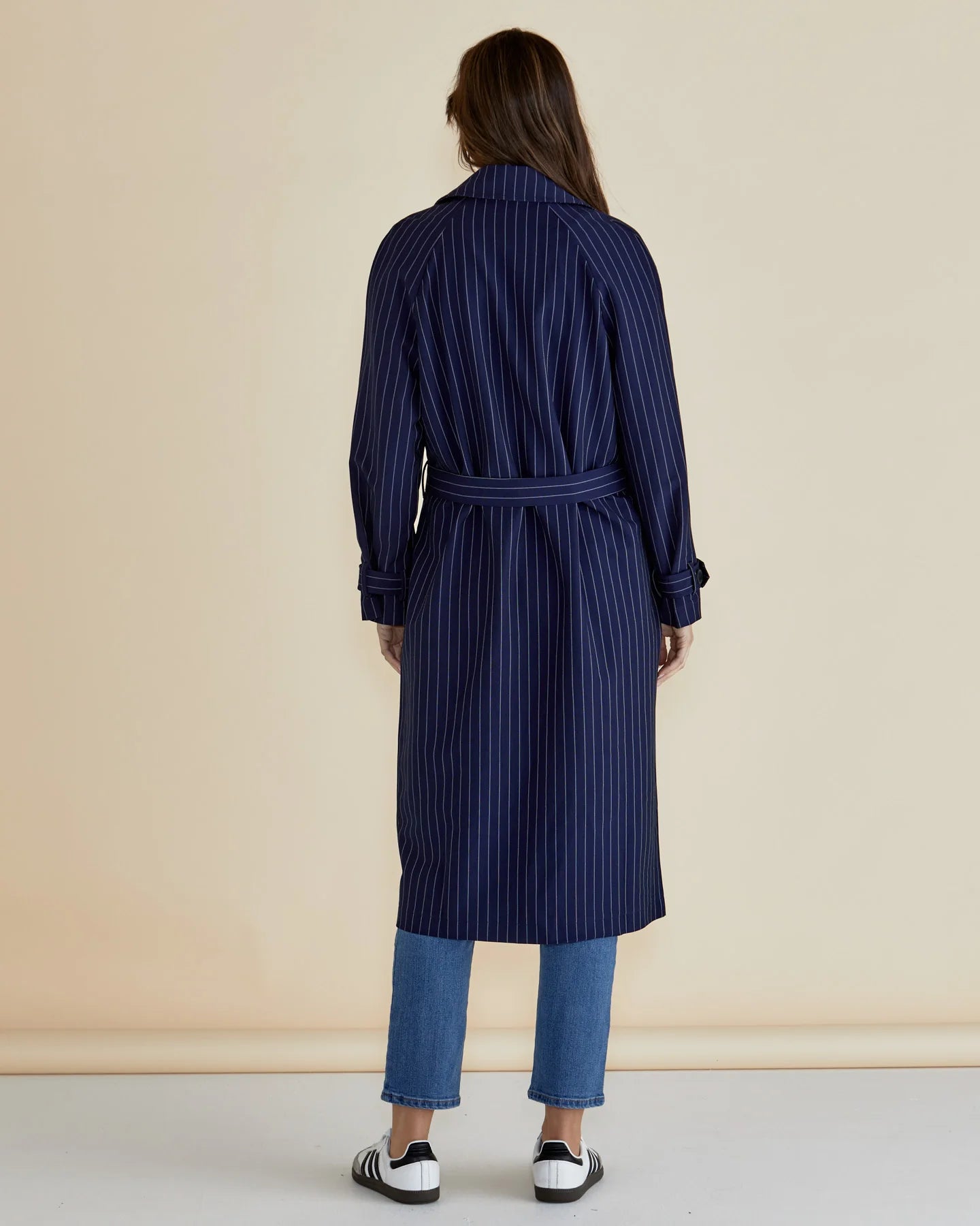 Mayla Duster - Blue Pinstripe