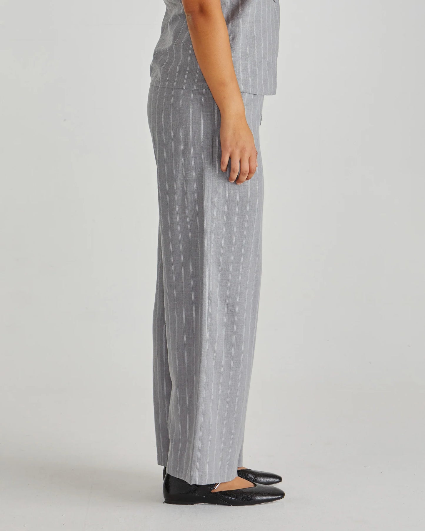 PETRA PANT - GREY PINSTRIPE