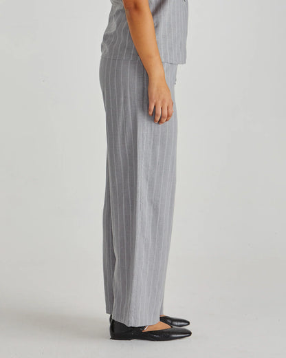 PETRA PANT - GREY PINSTRIPE