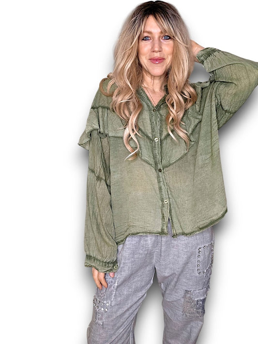 FOREST FRILL LONG SLEEVE TUNIC