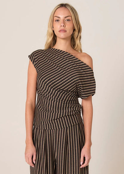 Everlyn Metallic Jersey Top - Multicolour