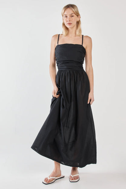 MINA STRAPLESS DRESS - BLACK